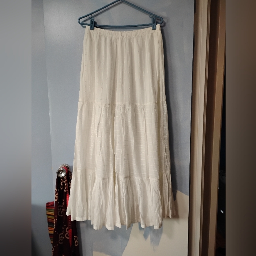 Beautiful Vintage White Cotton Swiss Dot Pull On Palazzo Pants XL XXL